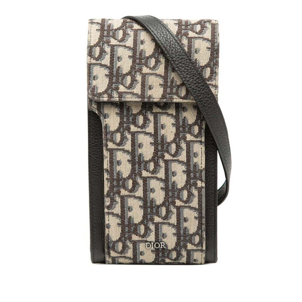 CHRISTIAN DIOR Black Leather Pochette Shoulder Bag